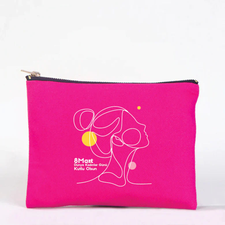 21x15 cm Fuşya Star Clutch - Kadınlar Günü Hediyesi - yakın çekim
