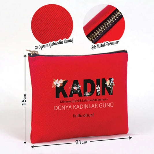 21x15 cm Kırmızı Star Clutch - Kadınlar Günü Hediyesi - detay görünüm
