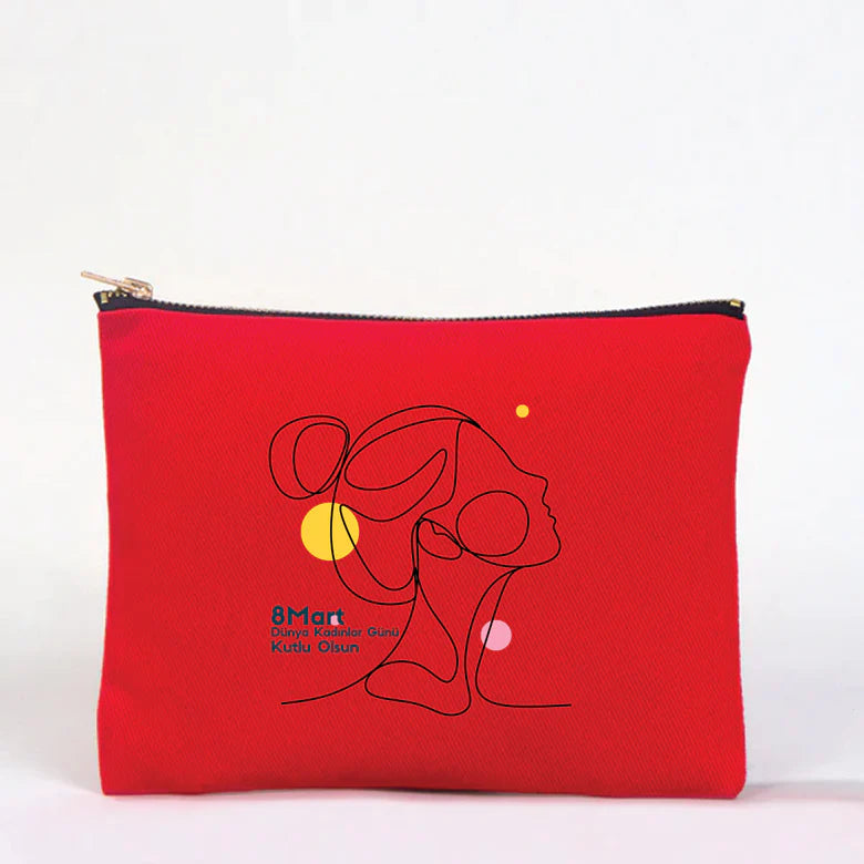21x15 cm Kırmızı Star Clutch - Kadınlar Günü Hediyesi - yakın çekim