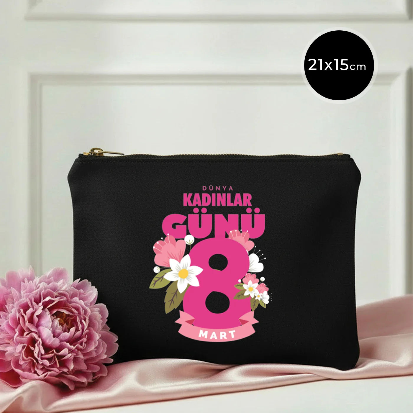 21x15 cm Siyah Star Clutch - Kadınlar Günü Hediyesi