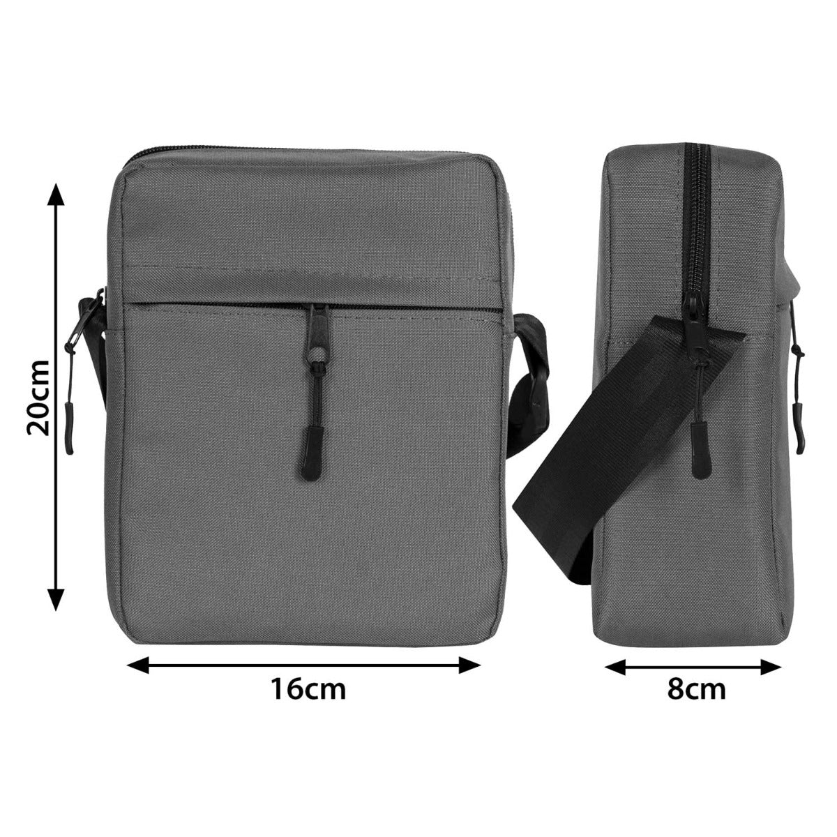 Active Omuz Çantası - Koyu Gri 16x20x8 cm (Özelleştirilebilir) - istecanta.com
