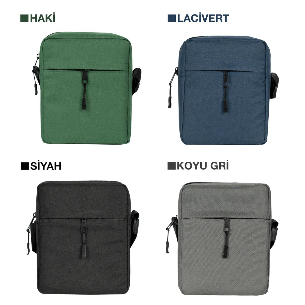 Active Omuz Çantası - Koyu Gri 16x20x8 cm (Özelleştirilebilir) - istecanta.com