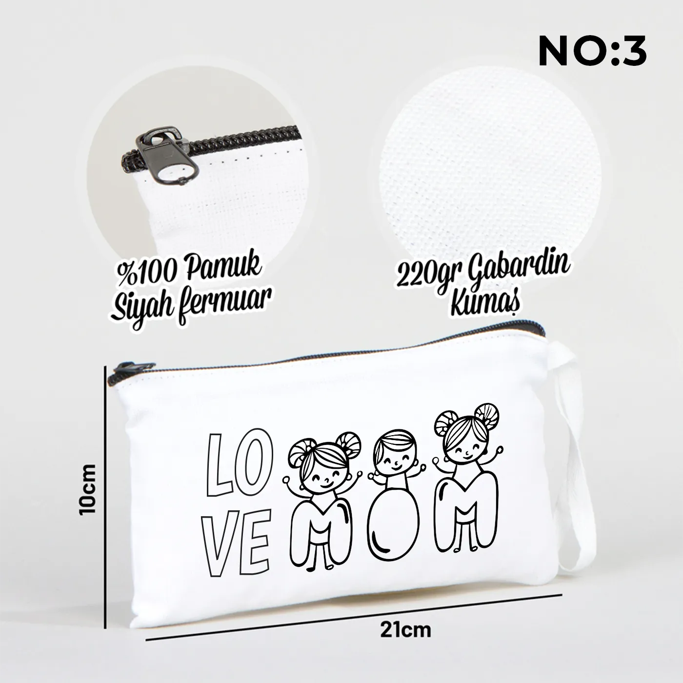 Anneler Günü Boyanabilir Kalemlik Beyaz 21x10 cm