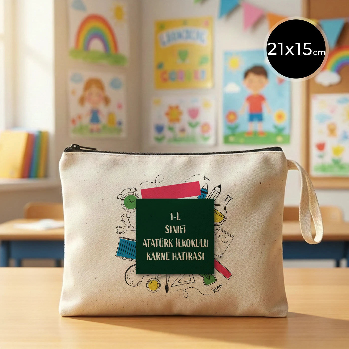 Karne Günü Desenli Clutch Astarsız Çanta – 21×15 cm