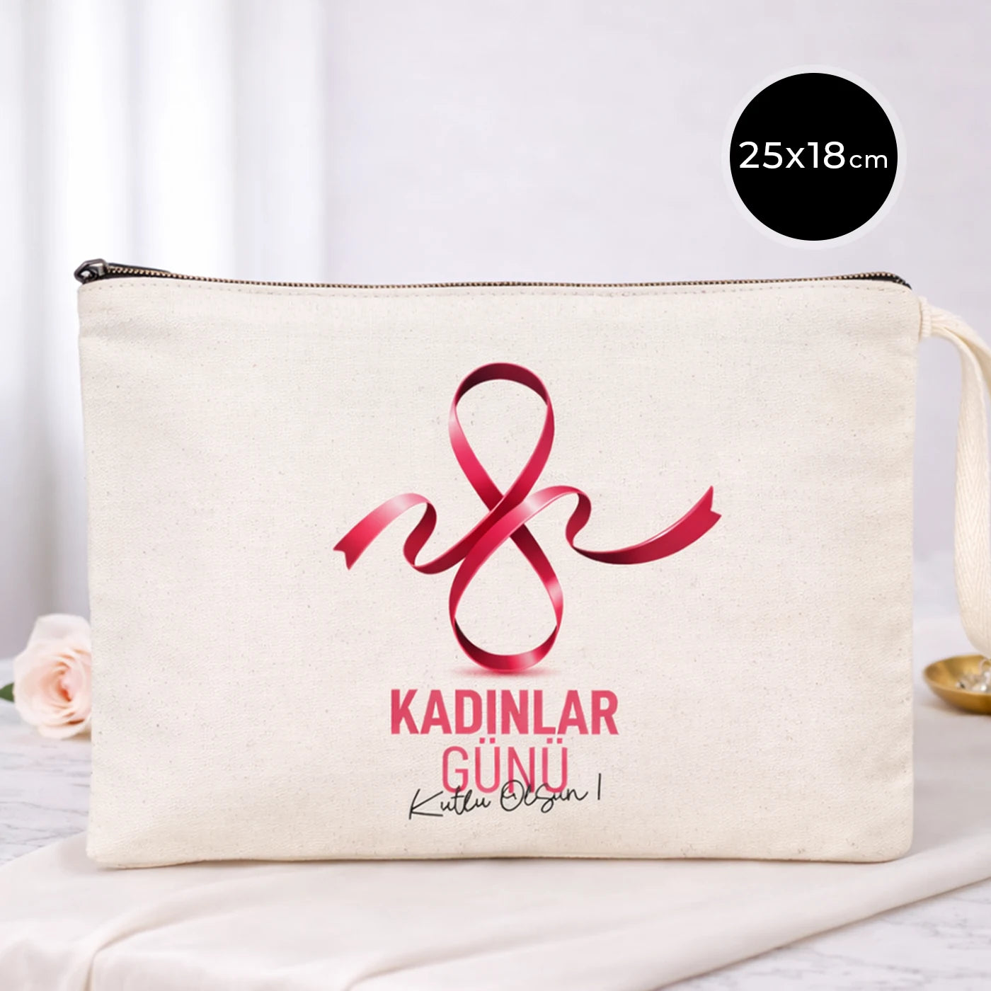 Clutch Astarsız Çanta 25x18 cm - Kadınlar Günü
