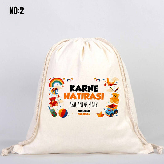 Karne Günü Baskılı Büzgülü Bez Sırt Çantası - 35x40 cm (Özelleştirilebilir) - istecanta.com