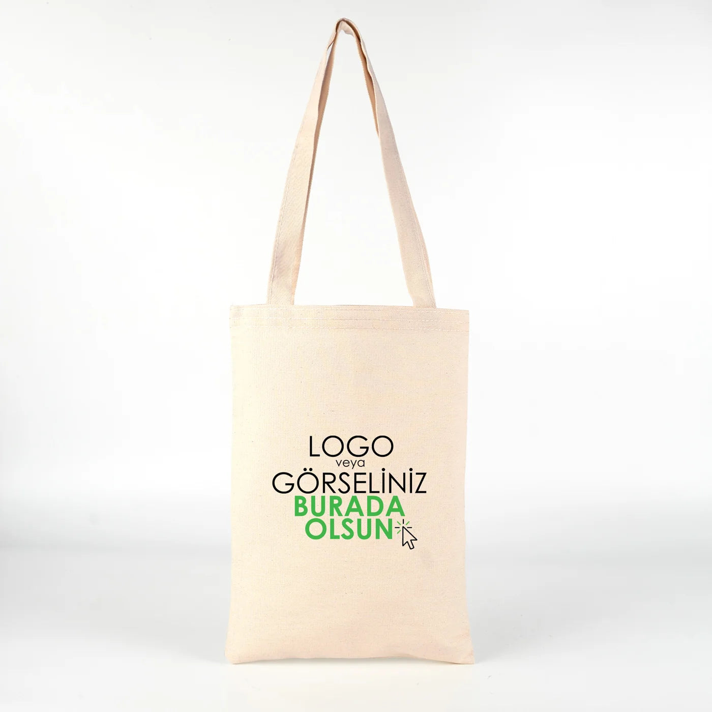 Gabardin Bez Çanta Uzun Kulp 25x35 cm (Özelleştirilebilir)