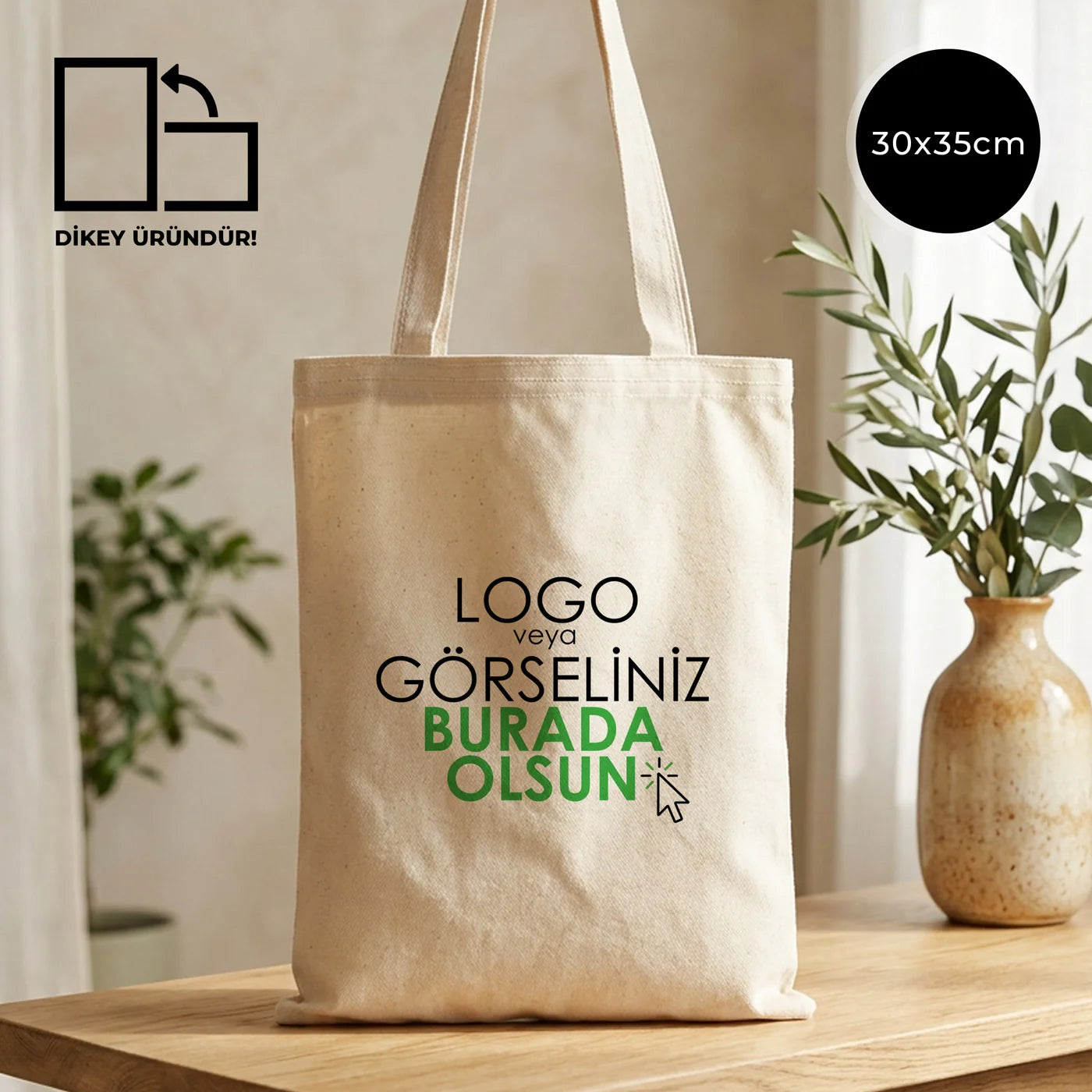 Gabardin Bez Çanta 30x35 cm (Özelleştirilebilir)