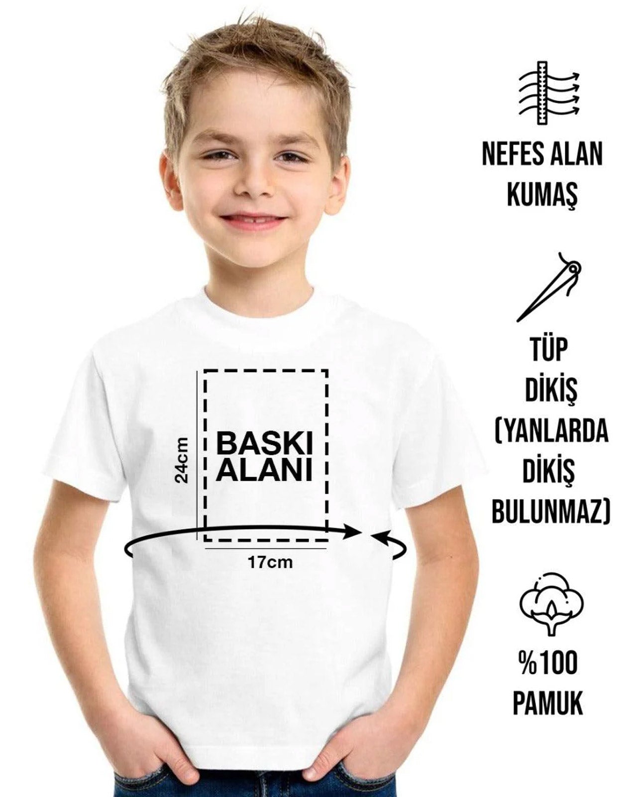 Baskılı Promosyon Çocuk Tişörtü -  - Siyah - Kırmızı- 1000 Adet- Tek Renk Baskı - detay görünüm