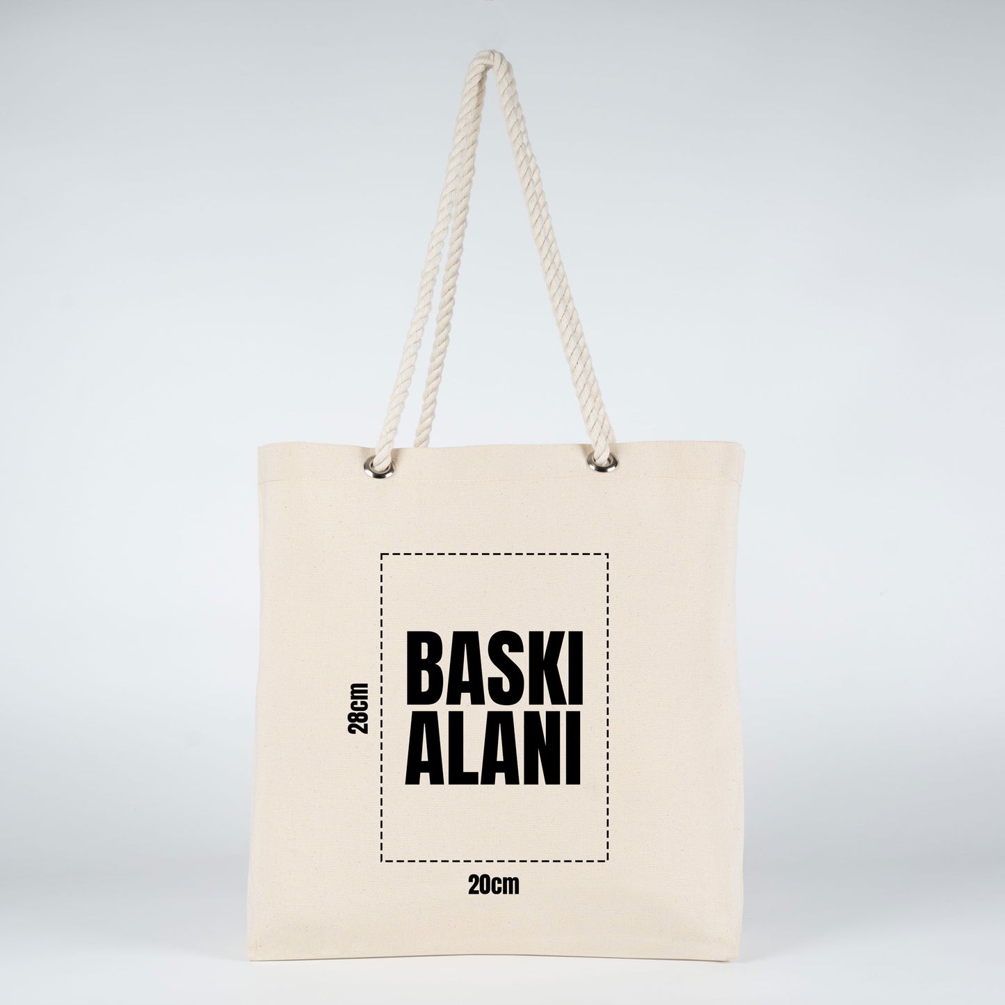 Baskılı Kanvas Plaj Çantası - Halat Kulplu (Özelleştirilebilir)