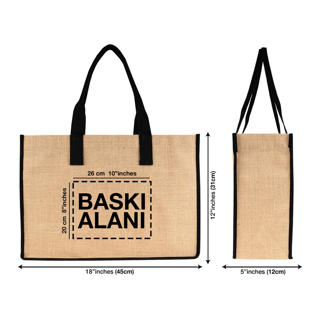 Large Jüt Çanta – Tam Körüklü, Geniş ve Dayanıklı 45x31x12 cm - yakın çekim