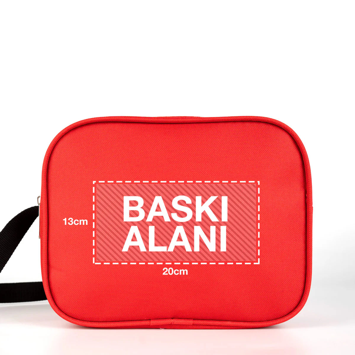 Okul Öğrenci Beslenme Çantası Omuz Askılı İmperteks Kırmızı (Özelleştirilebilir) - detay görünüm
