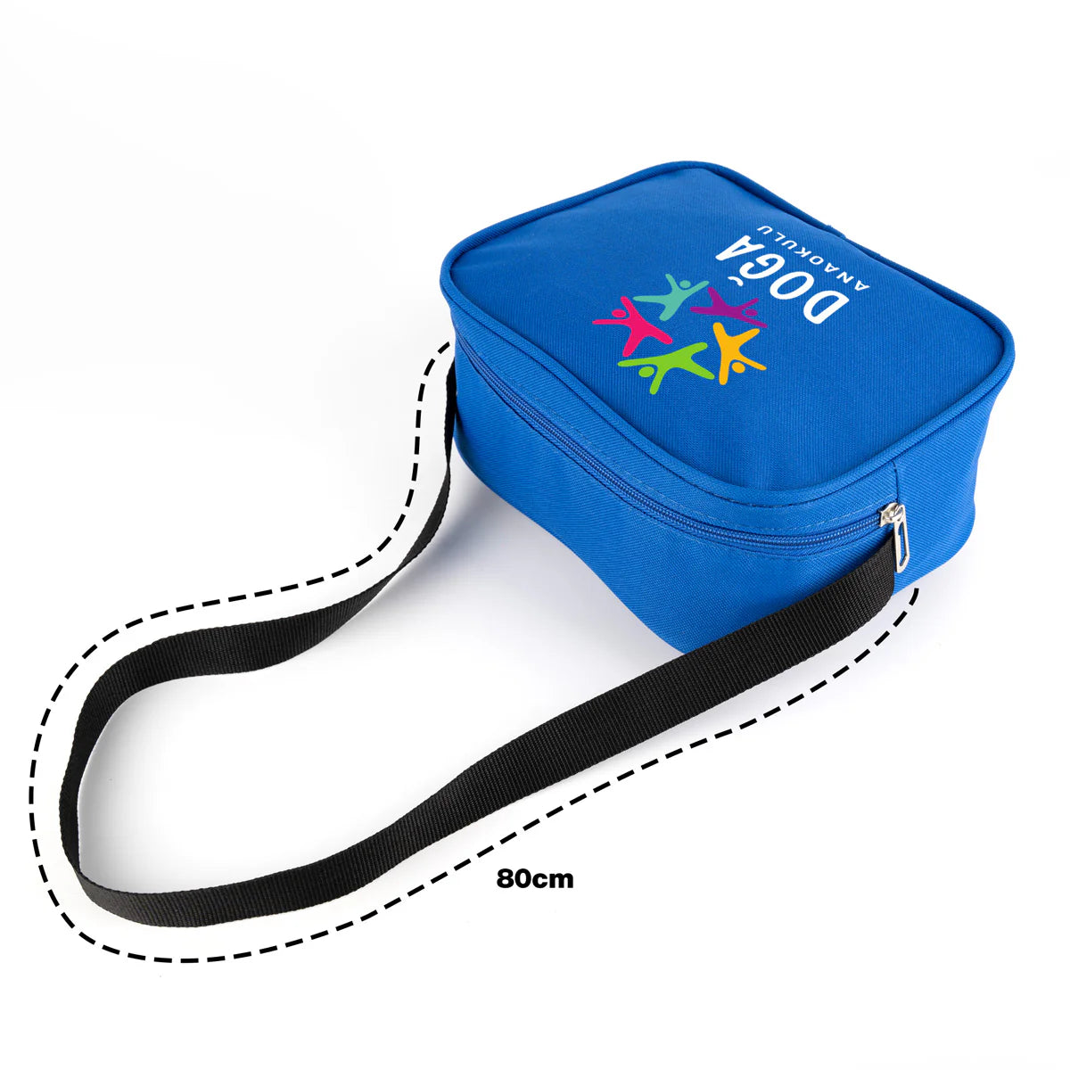 Okul Öğrenci Beslenme Çantası Omuz Askılı İmperteks Mavi (Özelleştirilebilir) - farklı açı