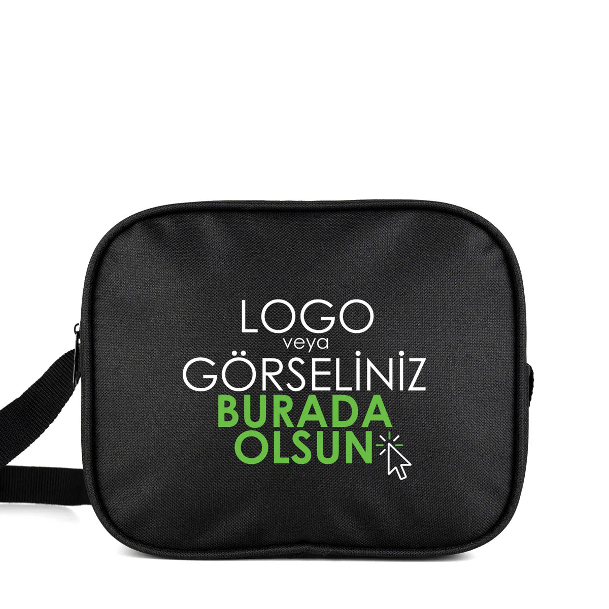 Okul Öğrenci Beslenme Çantası Omuz Askılı İmperteks Siyah (Özelleştirilebilir)