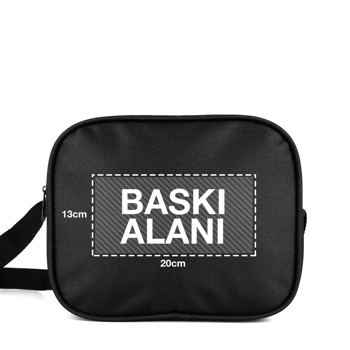 Okul Öğrenci Beslenme Çantası Omuz Askılı İmperteks Siyah (Özelleştirilebilir) - detay görünüm