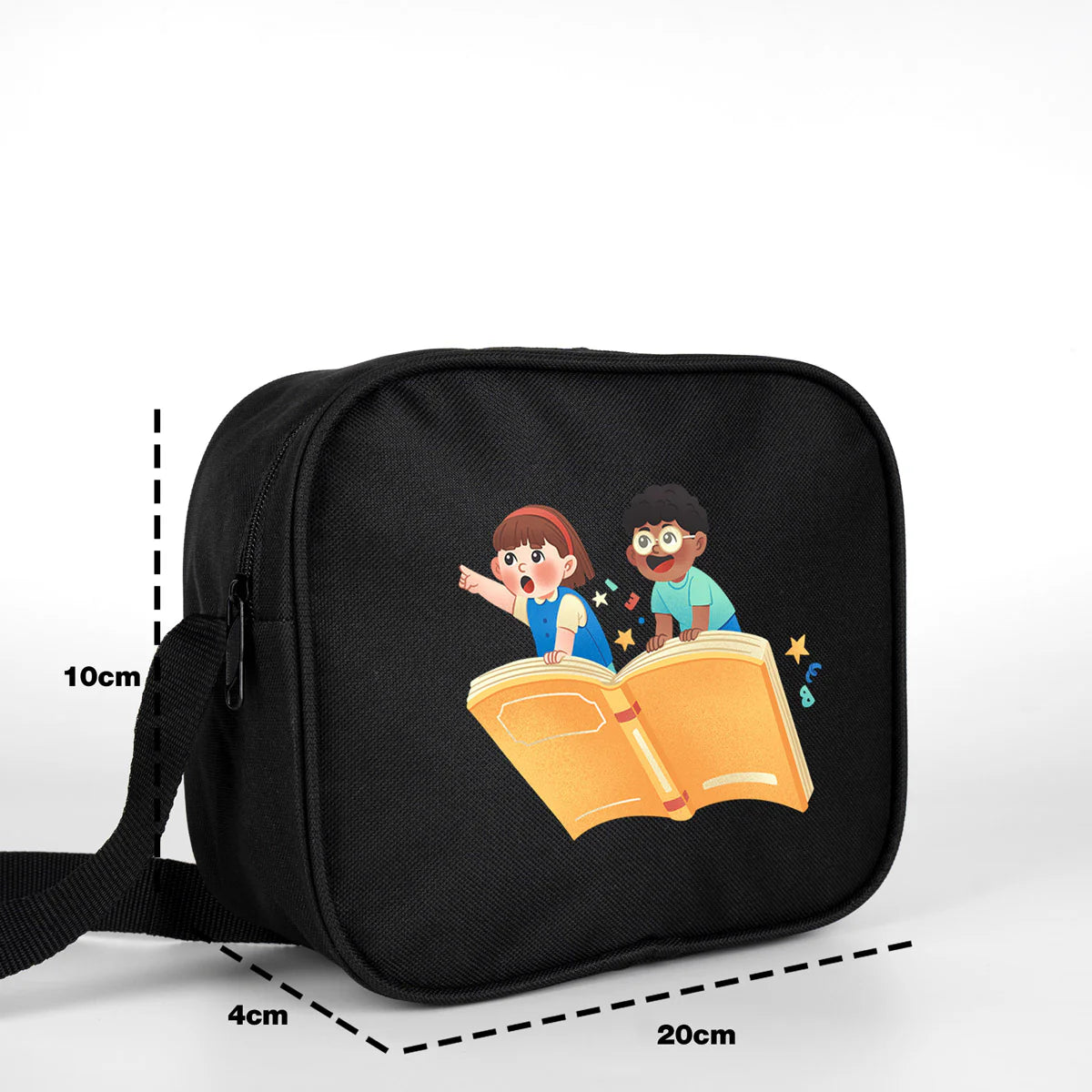 Okul Öğrenci Beslenme Çantası Omuz Askılı İmperteks Siyah (Özelleştirilebilir) - kullanım örneği