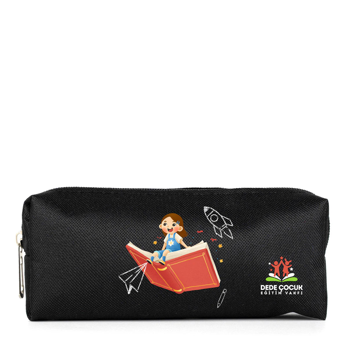 Kalemlik Okul Promosyon Kalem Çantası Siyah (Özelleştirilebilir) - farklı açı