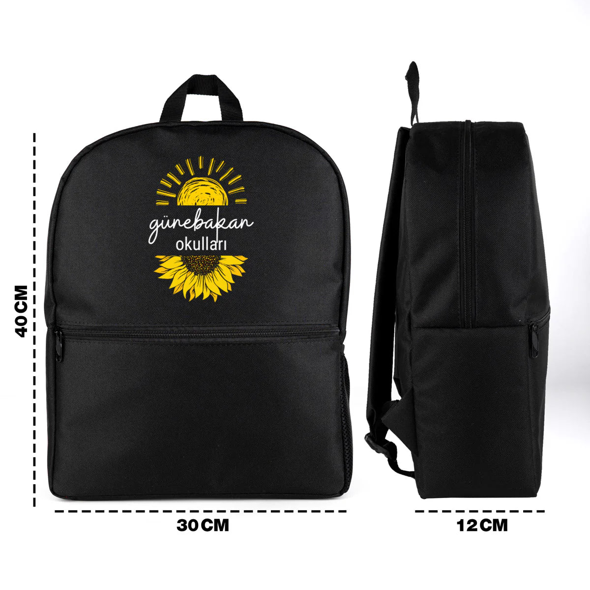 Sırt Çantası Okul Öğrenci Seyahat Promosyon İmperteks Siyah (Özelleştirilebilir) - yakın çekim