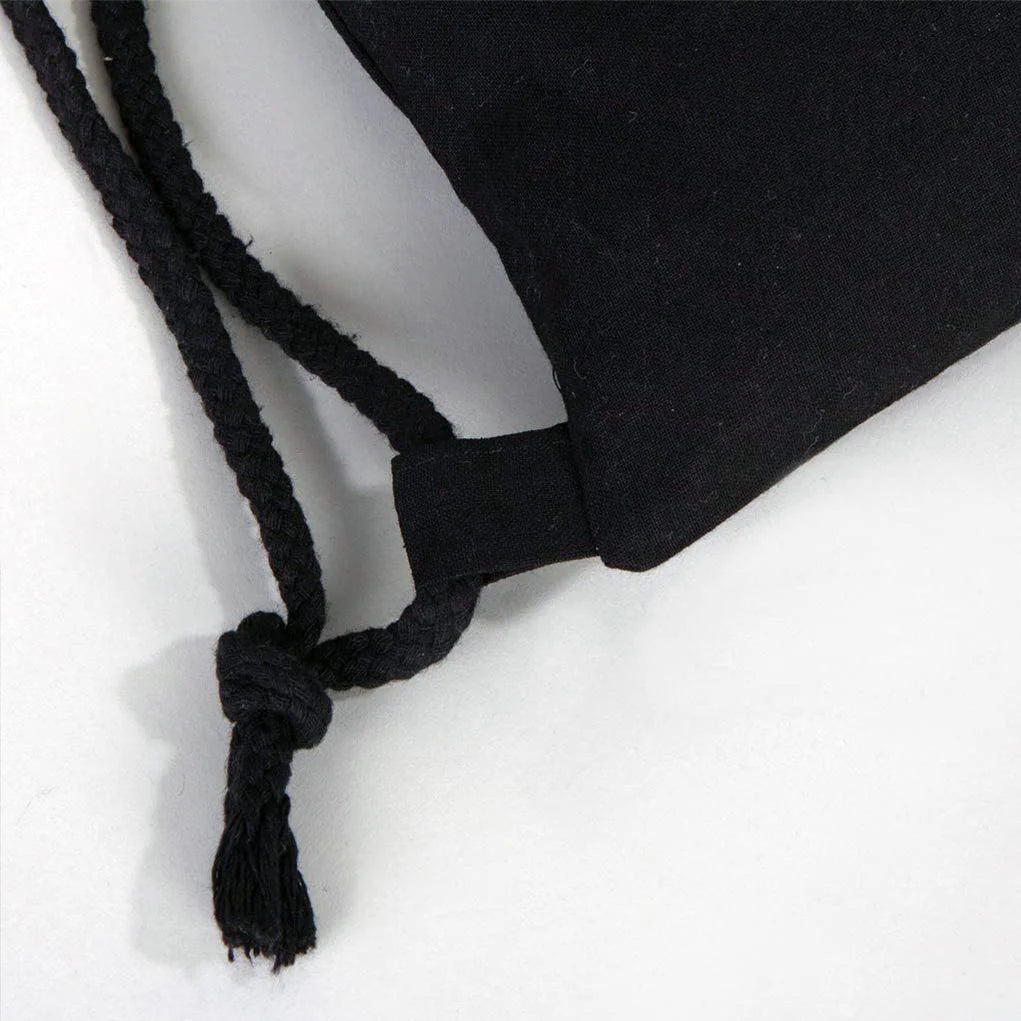 35x40 cm Siyah Bez Sırt Çantası Ham Bez Büzgülü - Kadınlar Günü - görsel 11