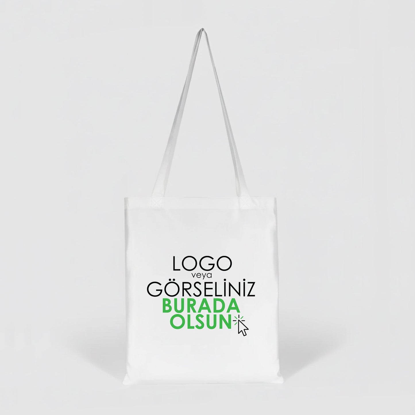 Toptan Logo Baskılı Mikro Polyester Çanta – Beyaz Promosyon Omuz Çantası
