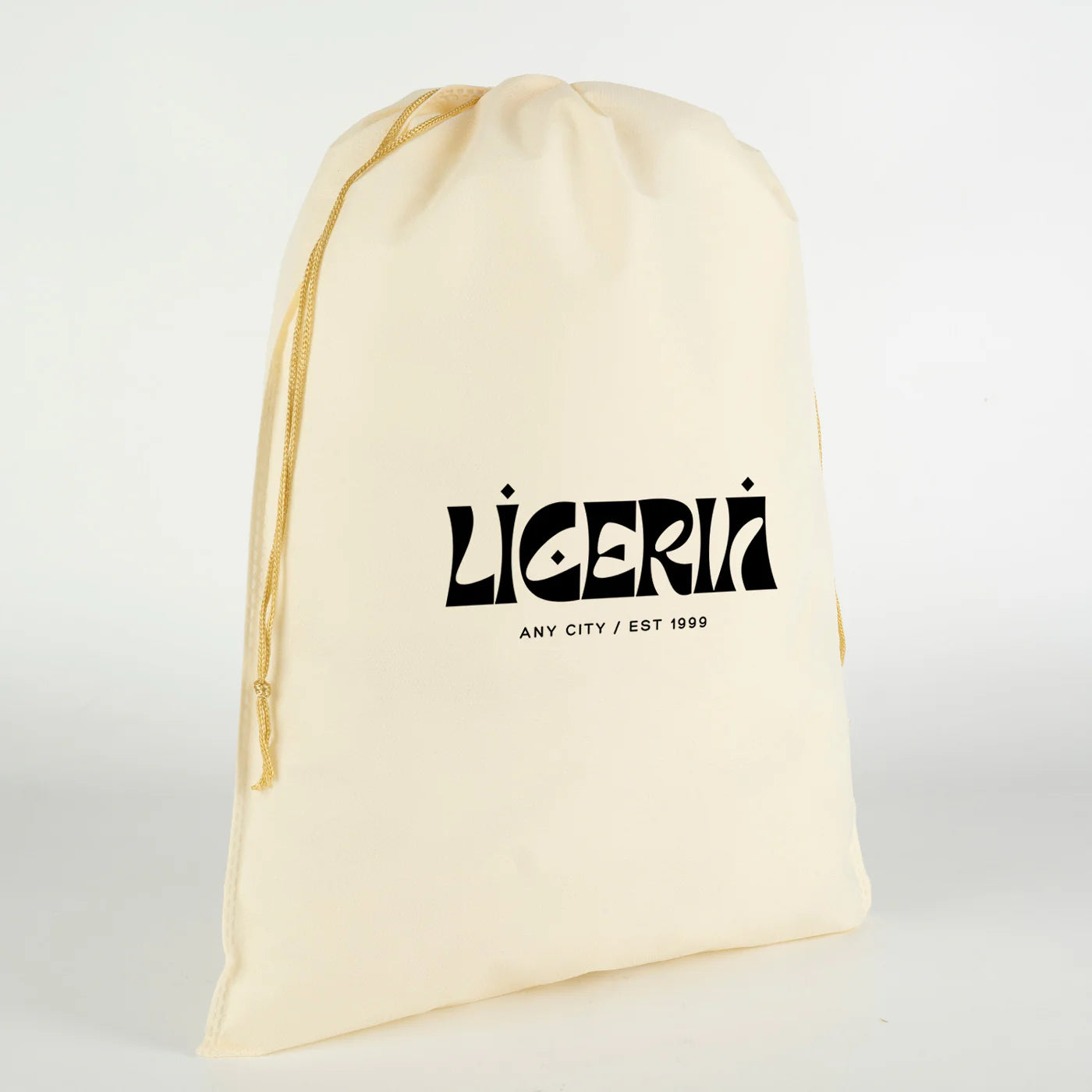 Ultrasonik Tela Kese Krem 35x45 cm – Tek Renk Logo Baskılı – 500 Adet
