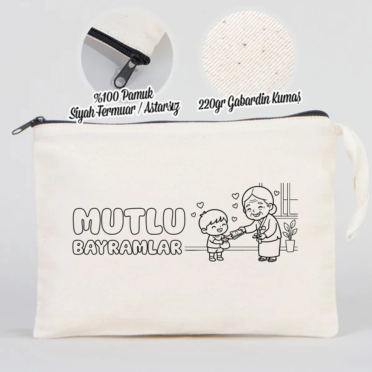 Boyanabilir 25x18 cm Clutch Astarsız Çanta - Bayram Hediyelik - detay görünüm