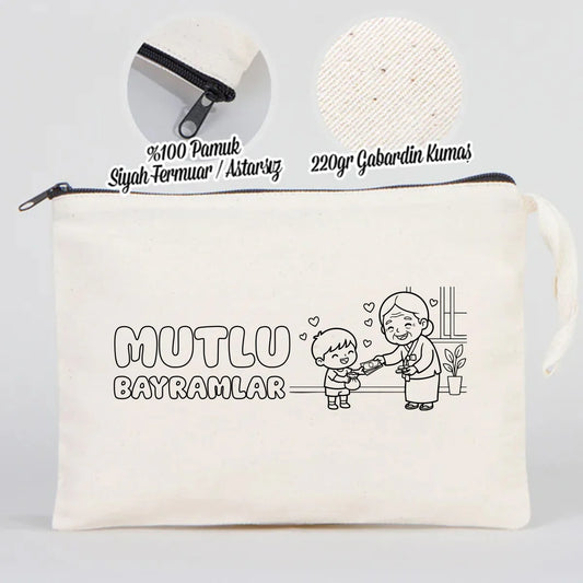 Boyanabilir 25x18 cm Clutch Astarsız Çanta - Bayram Hediyelik - detay görünüm