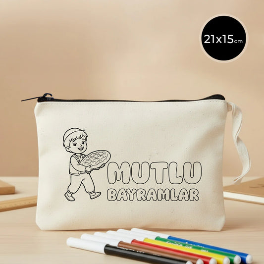 Boyanabilir 21x15 cm Astarsız Clutch - Bayram Cüzdanı
