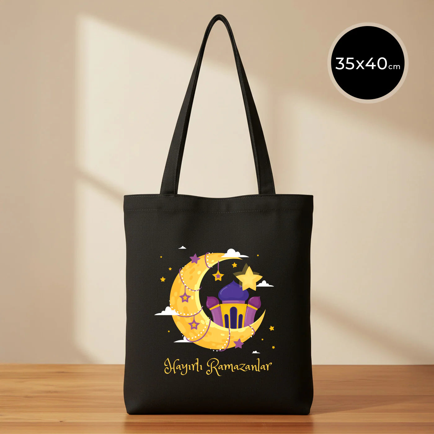 35 x 40 cm Siyah Kanvas Çanta - Bayram Çantası