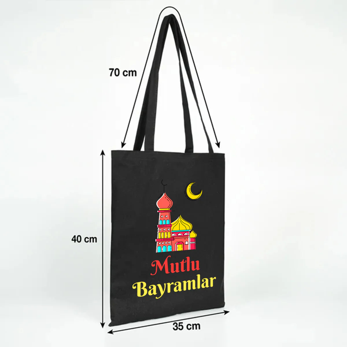 35 x 40 cm Siyah Kanvas Çanta - Bayram Çantası