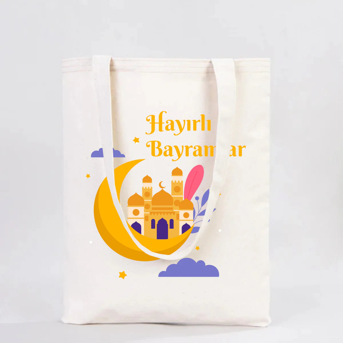 35x40 cm Natural İç Cepli Kanvas Bez Çanta - Bayram Çantası - görsel 6