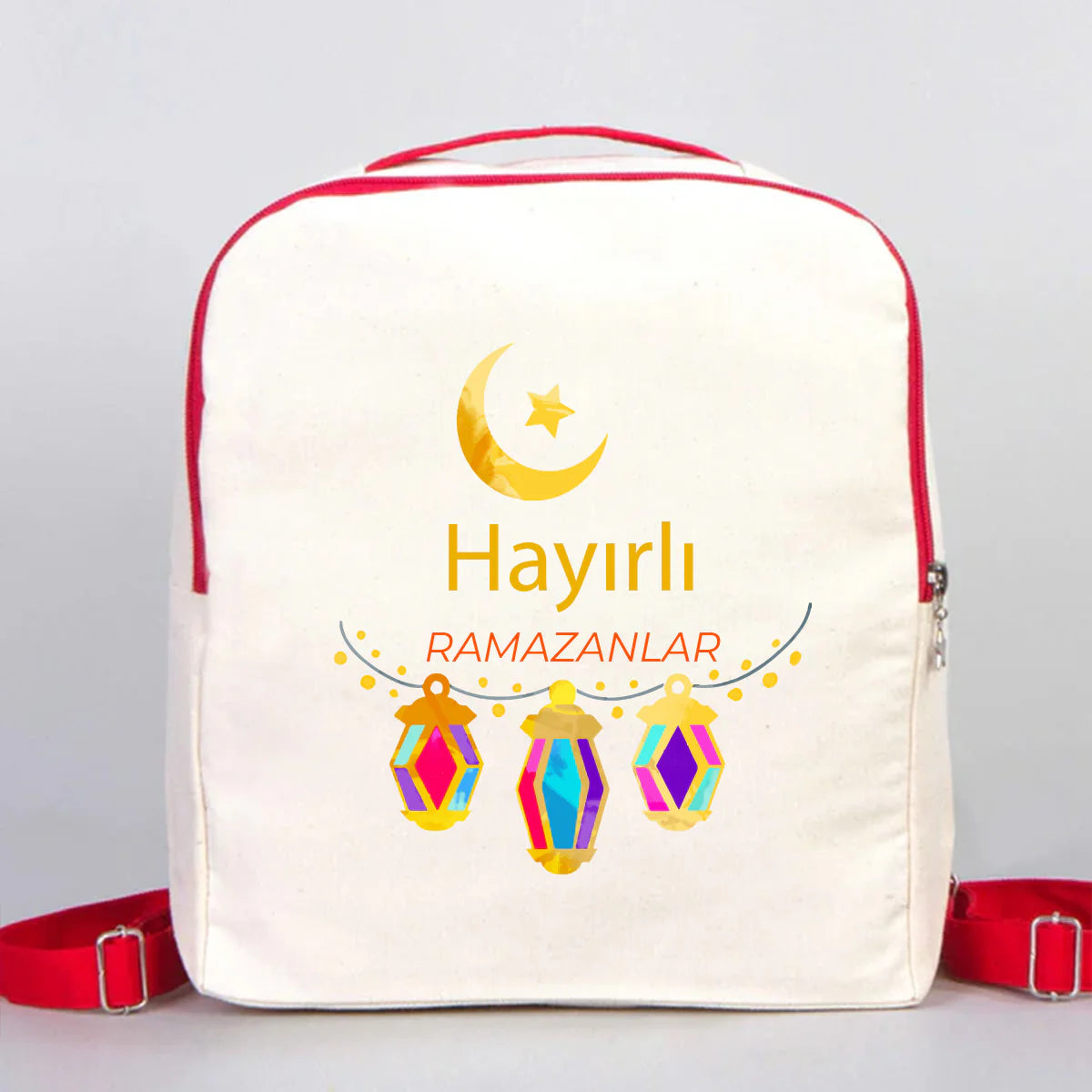 25x32x10 cm Kırmızı Renk VIP Kanvas Sırt Modeli - Bayram Çantası - farklı açı