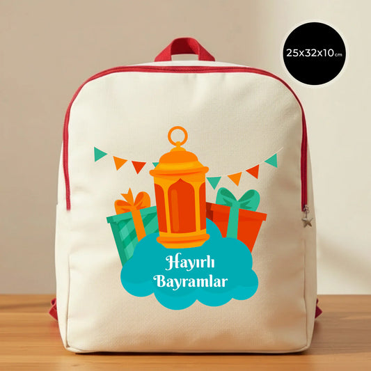 25x32x10 cm Kırmızı Renk VIP Kanvas Sırt Modeli - Bayram Çantası