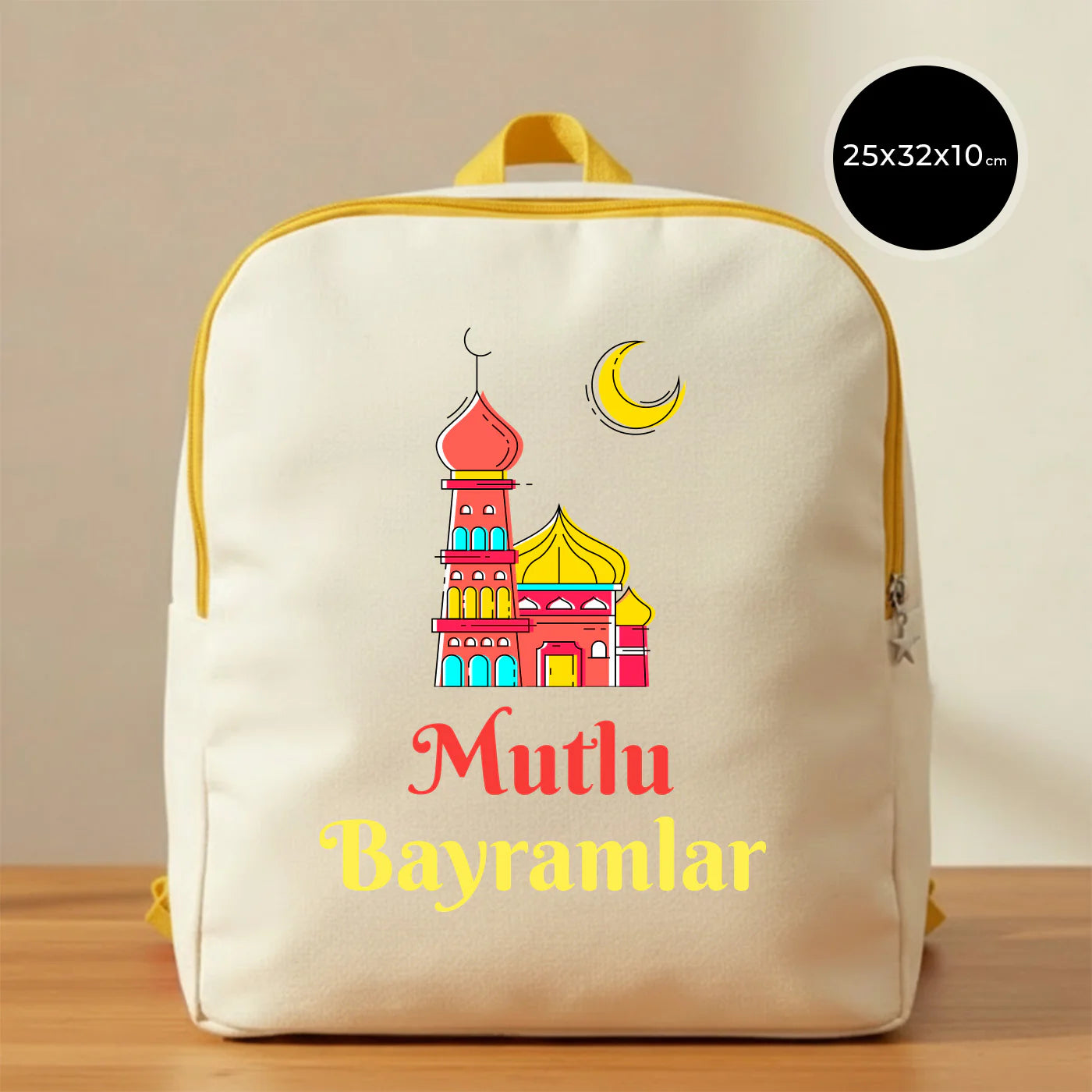 25x32x10 cm Sarı Renk VIP Kanvas Sırt Modeli - Bayram Çantası