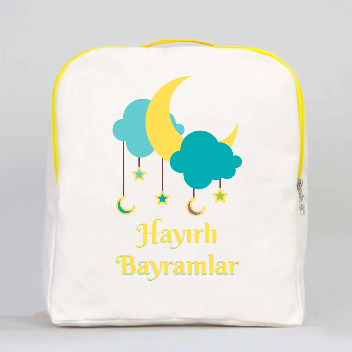 25x32x10 cm Sarı Renk VIP Kanvas Sırt Modeli - Bayram Çantası - farklı açı