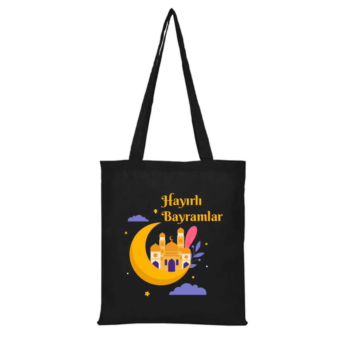 35x40 Siyah Ham Bez Çanta Baskılı – Bayram Çantası