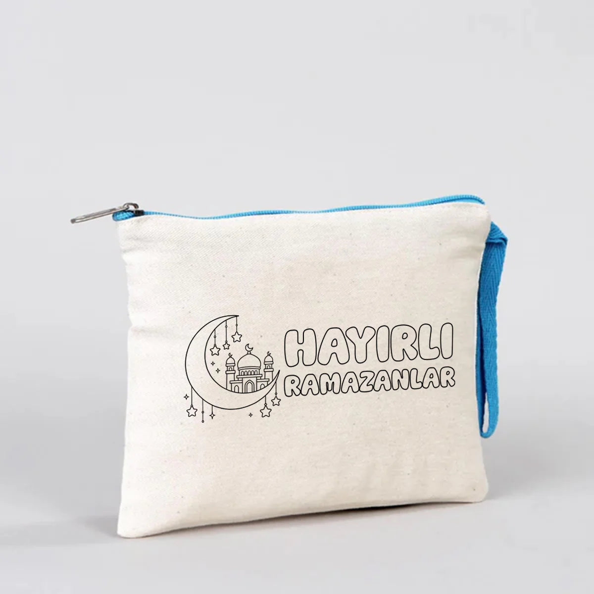 Boyanabilir 21x15 cm Turkuaz Fermuar Clutch - Bayram Cüzdanı - farklı açı