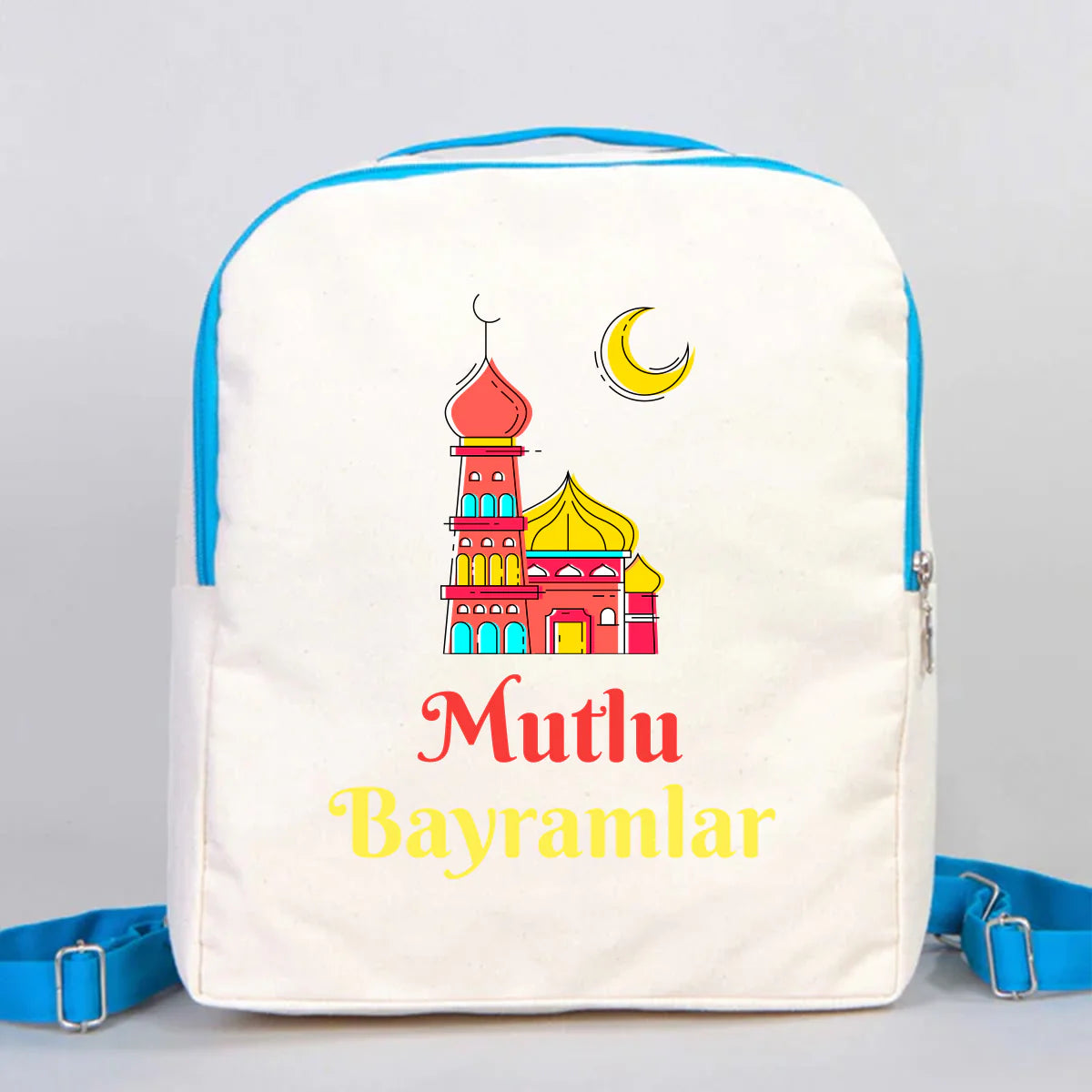 25x32x10 cm Turkuaz Renk VIP Kanvas Sırt Modeli - Bayram Çantası - farklı açı