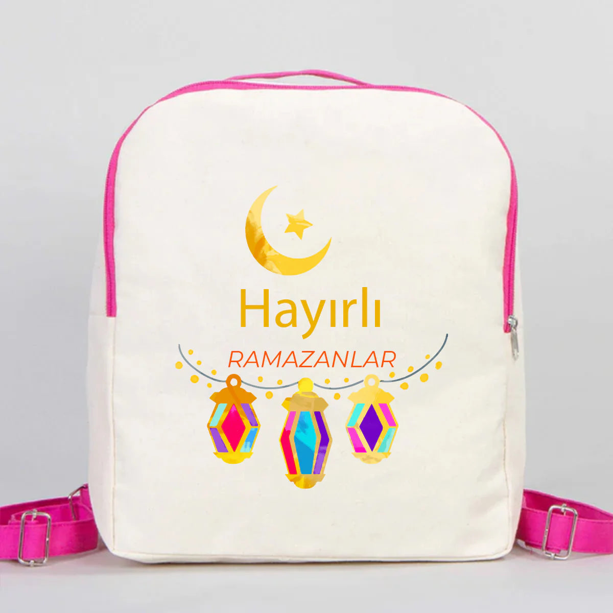 25x32x10 cm Fuşya Renk VIP Kanvas Sırt Modeli - Bayram Çantası - yakın çekim
