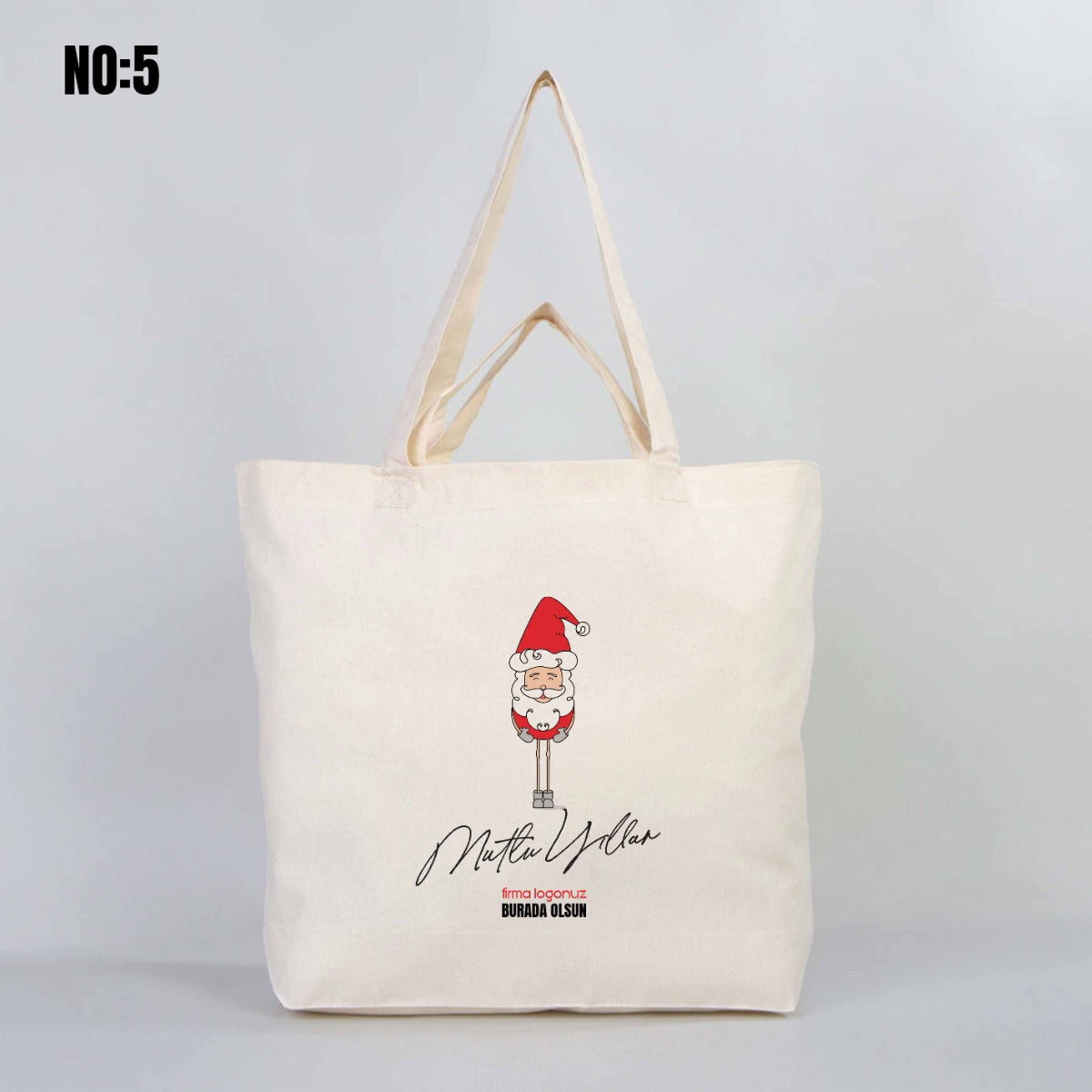 Bez Alışveriş Çantası 48x41x10cm Yılbaşı Baskılı (Özelleştirilebilir) - istecanta.com