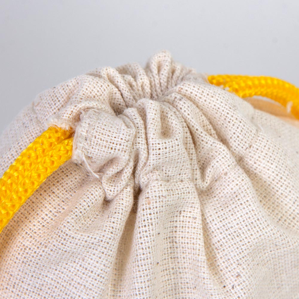 Karne Günü Hatıra Kesesi – Sarı Büzgülü Pamuk 10×13 cm (Özelleştirilebilir)