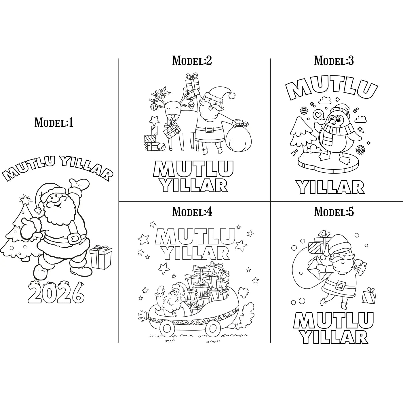 Boyanabilir Mutlu Yıllar deseni – 35x40 çanta için