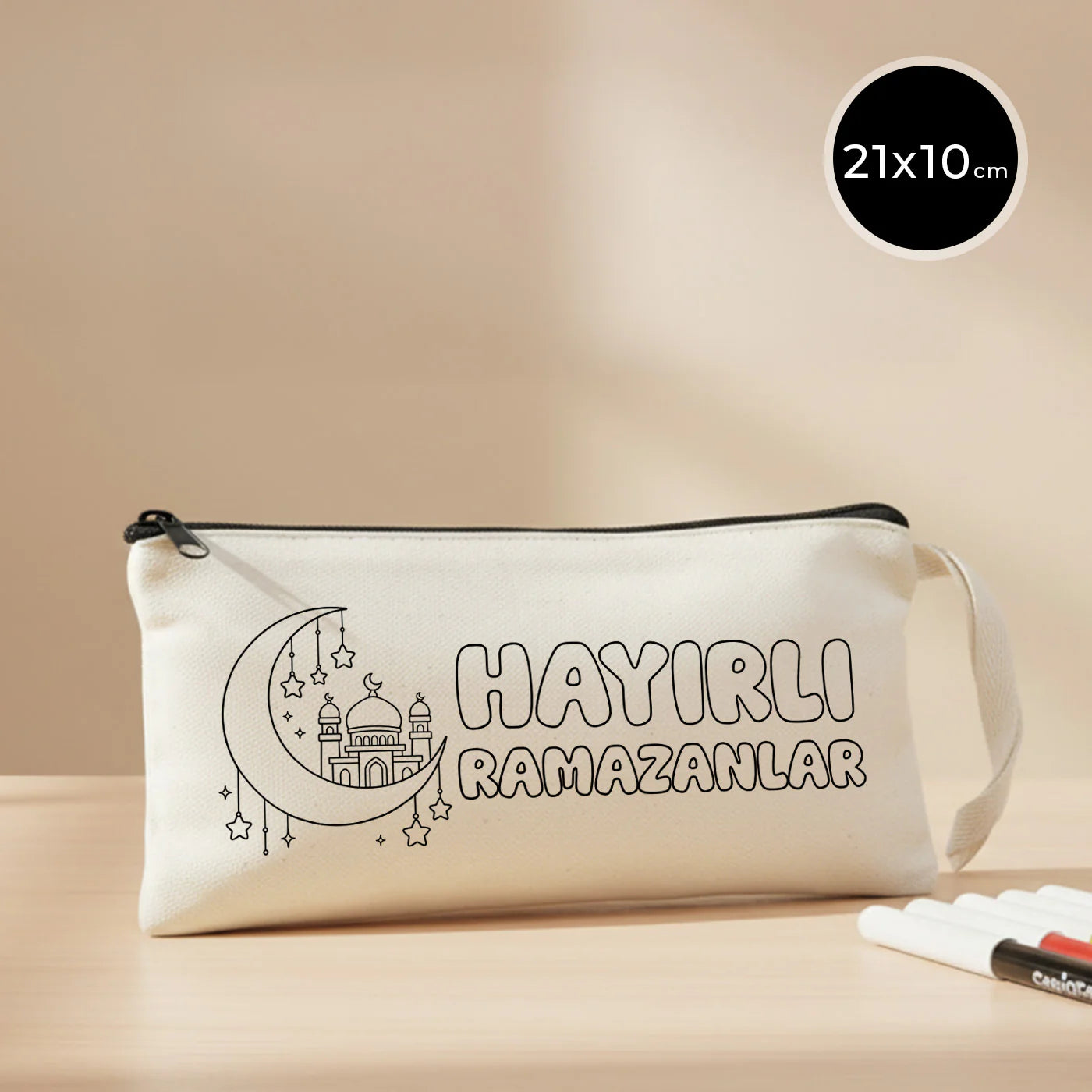21x10 cm Ham Renk Bez Kalemlik Modeli - Bayram Kesesi