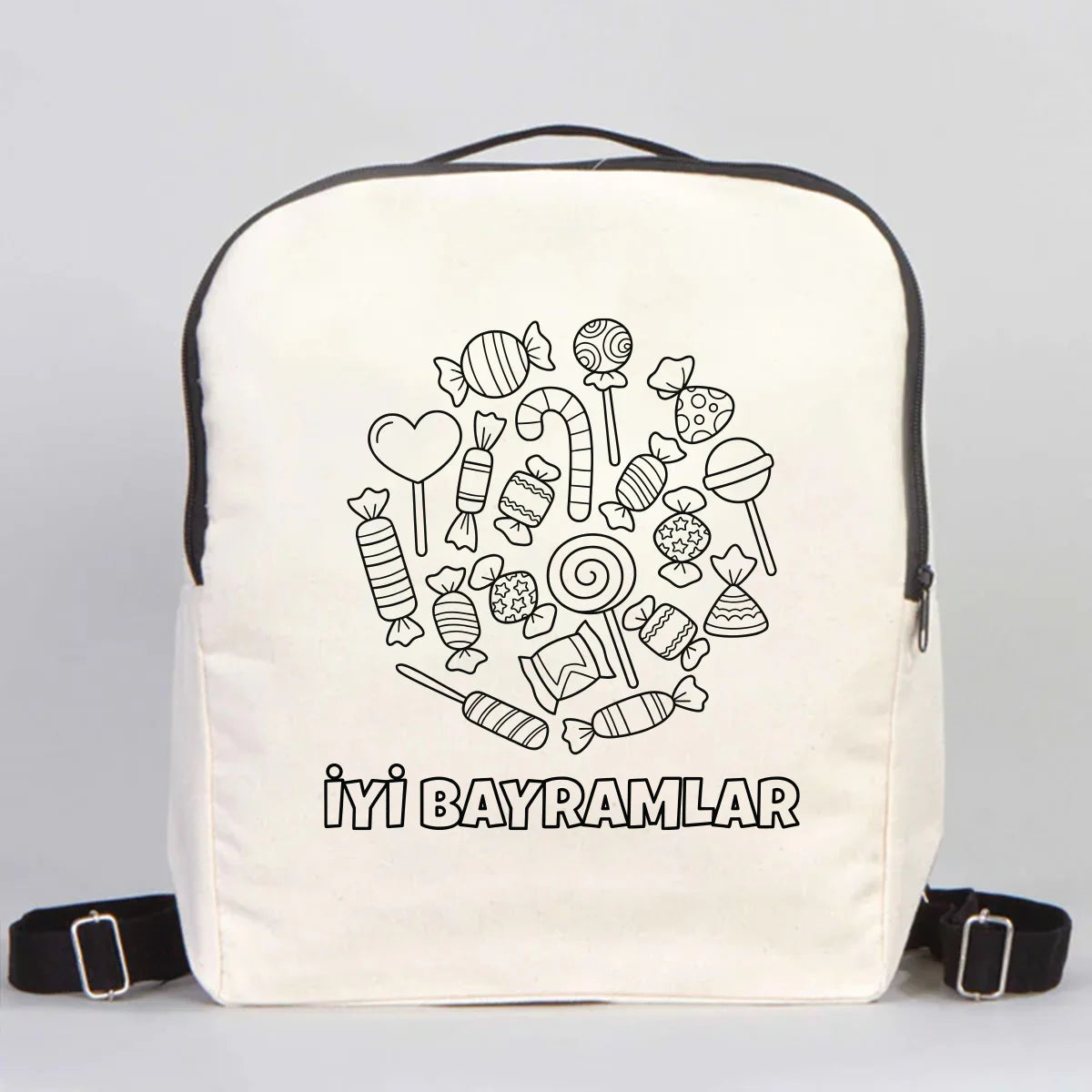 Boyanabilir 25x32x10 cm Siyah Renk VIP Kanvas Sırt Modeli - Bayram Çantası - farklı açı