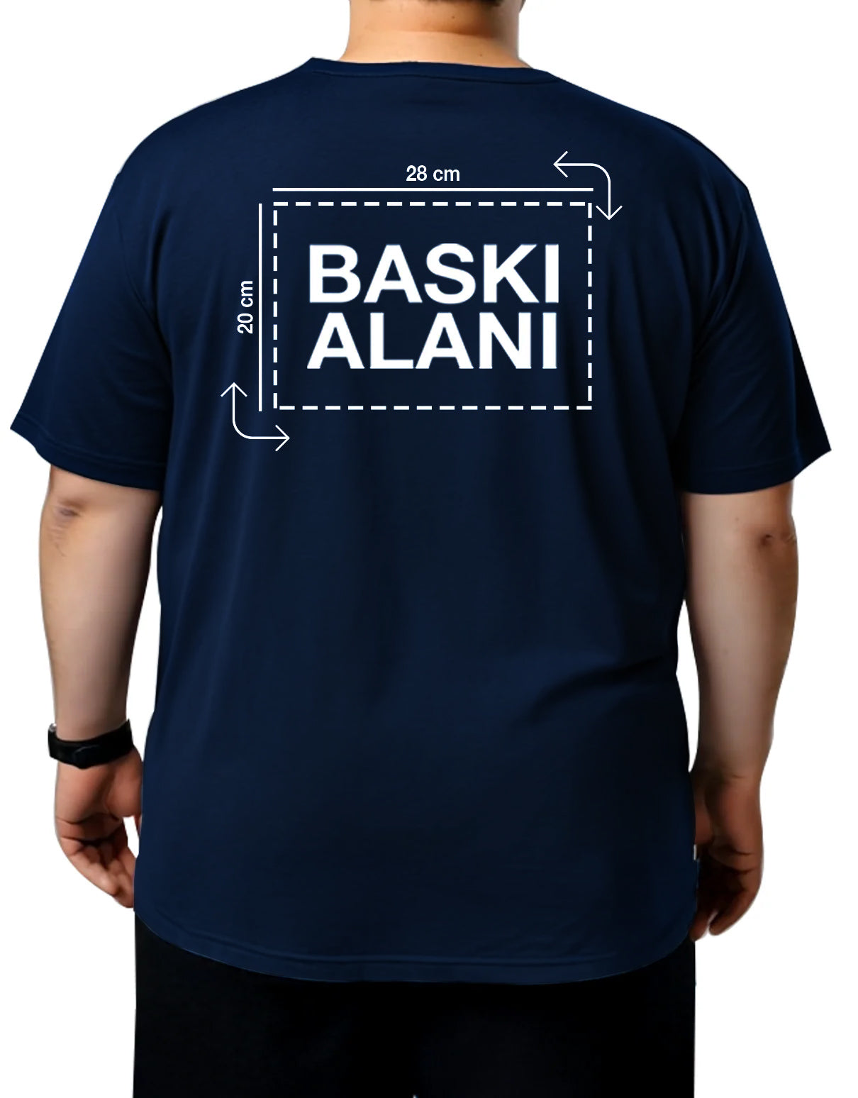 Toptan Büyük Boy Tişört -  Lacivert (Özelleştirilebilir)