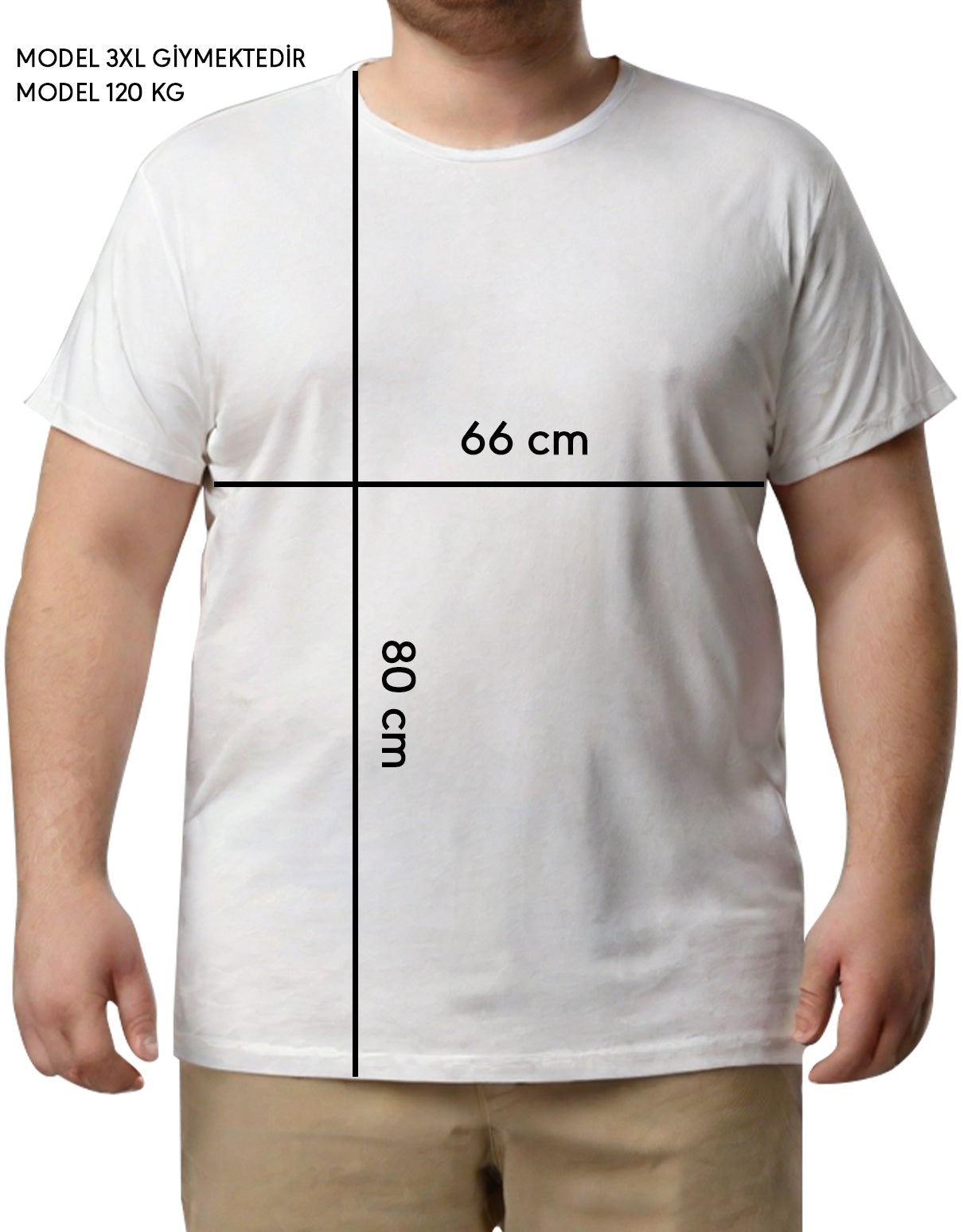 Büyük Boy T-shirt - Beyaz - yakın çekim