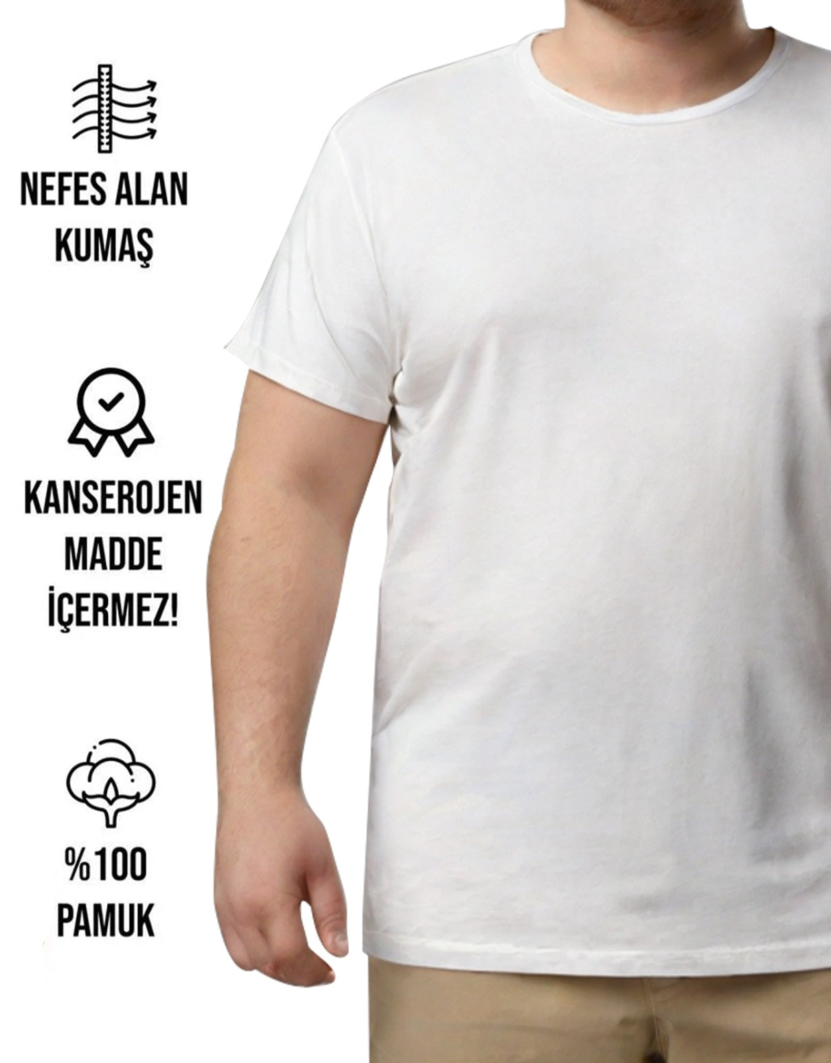 Büyük Boy T-shirt - Beyaz - kullanım örneği