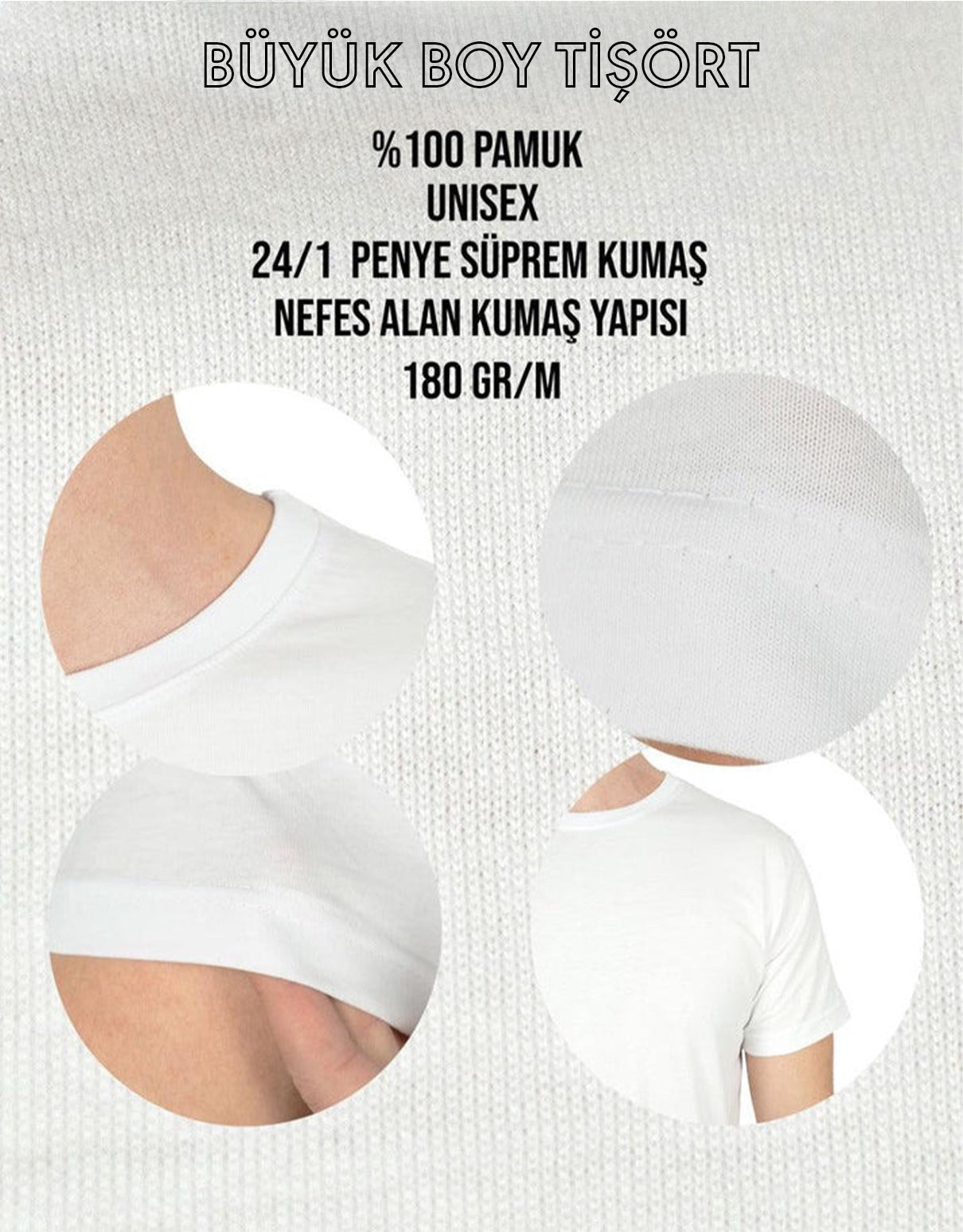 Büyük Boy T-shirt - Beyaz - görsel 6
