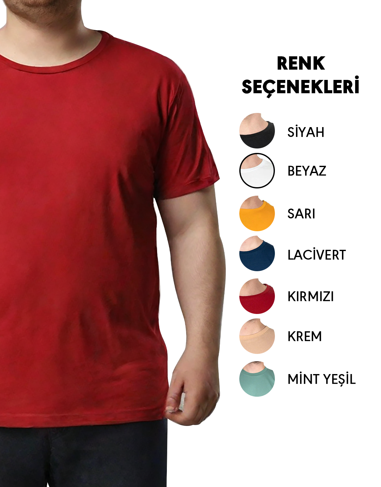 Toptan Büyük Boy Tişört - Kırmızı