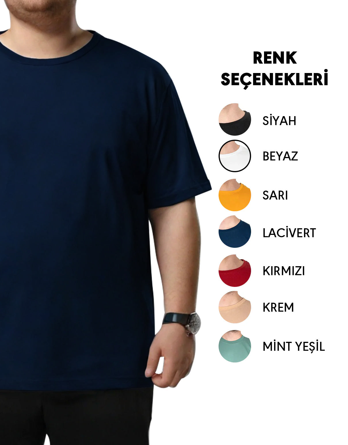 Toptan Büyük Boy Tişört -  Lacivert